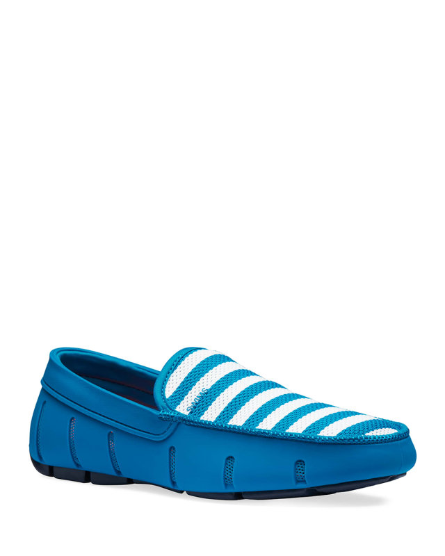 Men's Striped Venetian Mesh/Rubber Driver Loafers